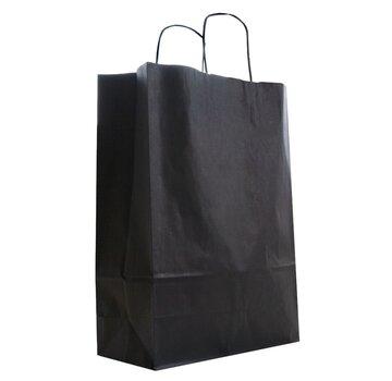Specipack Sacs en papier noir A3 - 32 x 12 x 41 cm - Cordon torsadé - 200 pièces
