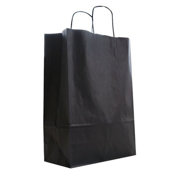 Specipack Sacs en papier noir A3 - 32 x 12 x 41 cm - Cordon torsadé - 100 pièces