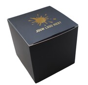 Specipack Boîte cadeau noire cube avec impression en feuille - 10x10x10cm - 25 pièces avec feuille d'or