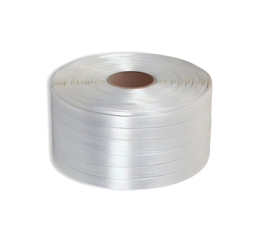 Ruban textile Hotmelt - 16 mm x 850 m blanc - Résistance à la traction 450 kg