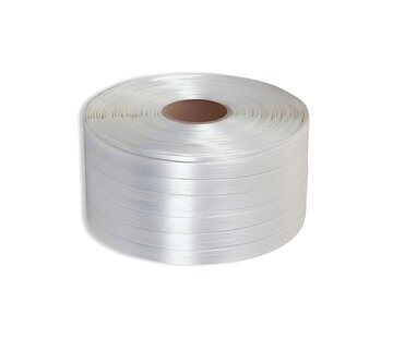 Specipack Bande textile tissée - 13 mm x 1100 m blanc - Résistance à la traction 550 kg