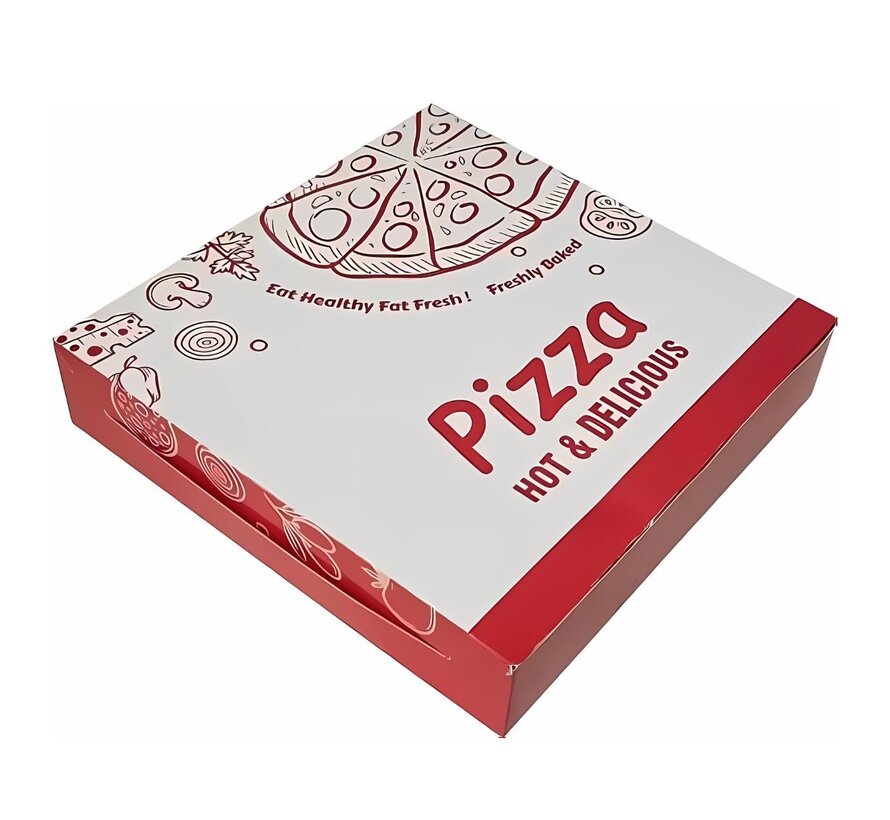 Pizzadoos bedrukt met logo - 2 Kleuren opdruk - 12.000 stuks