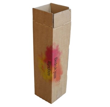 Boîte à vin imprimée pour 1 bouteille - Avec incrustation - 88 x 88 x 347 mm - Lot de 20 boîtes imprimées