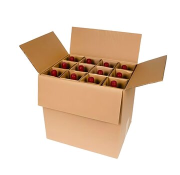 Carton d'expédition vin 3/6/9/12 bouteilles - Lot de 20 cartons y compris les incrustations