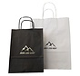 Sac en papier noir imprimé avec impression sur feuille - 26 x 12 x 35 cm - Feuille d'or - Boîte de 100 sacs