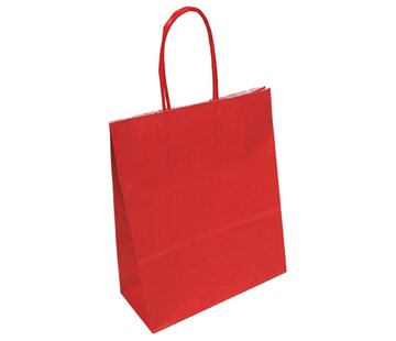 Sacs en papier rouge - 22 x 10 x 31 cm - Cordon torsadé - 250 pièces