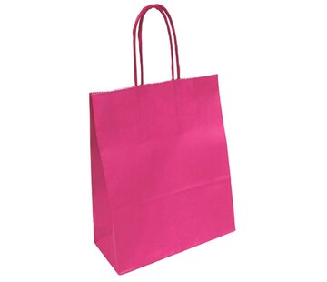 Sacs en papier rose - 32 x 12 x 41 cm - Cordon torsadé - 250 pièces