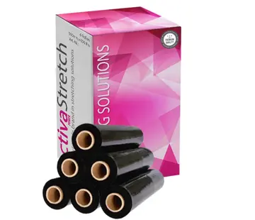 Specipack Stretchfolie Wikkelfolie Handrollen Power Zwart - Palletfolie - 6 rollen 23 my eenzijdig Klevend Zwart - 50 cm x 300 m
