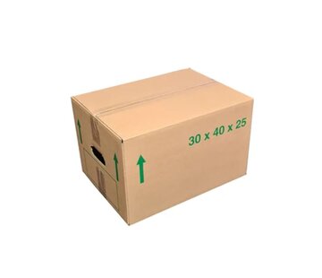 Halve Eurodoos 25 - 40 x 30 x 25 cm - Dubbele golf - Met handgrepen