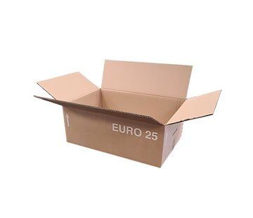 Boîte Euro complète 25 - 60 x 40 x 25 cm - Double vague - Avec poignées
