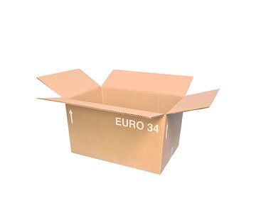 Boîte Euro complète 34 - 60 x 40 x 34 cm - Double vague - Avec poignées