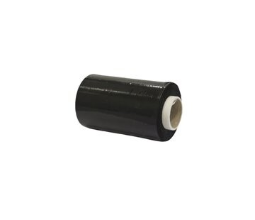 30 Mini Rollen Stretchfolie Wikkelfolie 23 my Zwart - 10 cm x 250 m per bundelfolie rol
