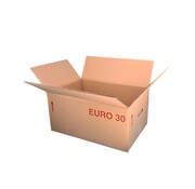Boîte Euro complète 30 - 60 x 40 x 30 cm - Double vague - Avec poignées