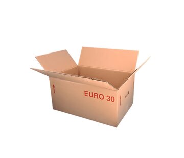 Boîte Euro complète 30 - 60 x 40 x 30 cm - Double vague - Avec poignées
