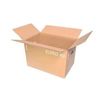 Hele Eurodoos 40 - 60 x 40 x 40 cm - Dubbele golf - Met handgrepen
