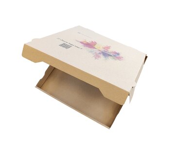 Specipack Pizzadoos en carton ondulé brun imprimé avec votre propre design - 33x33x4,5cm - Paquet de 100 pièces