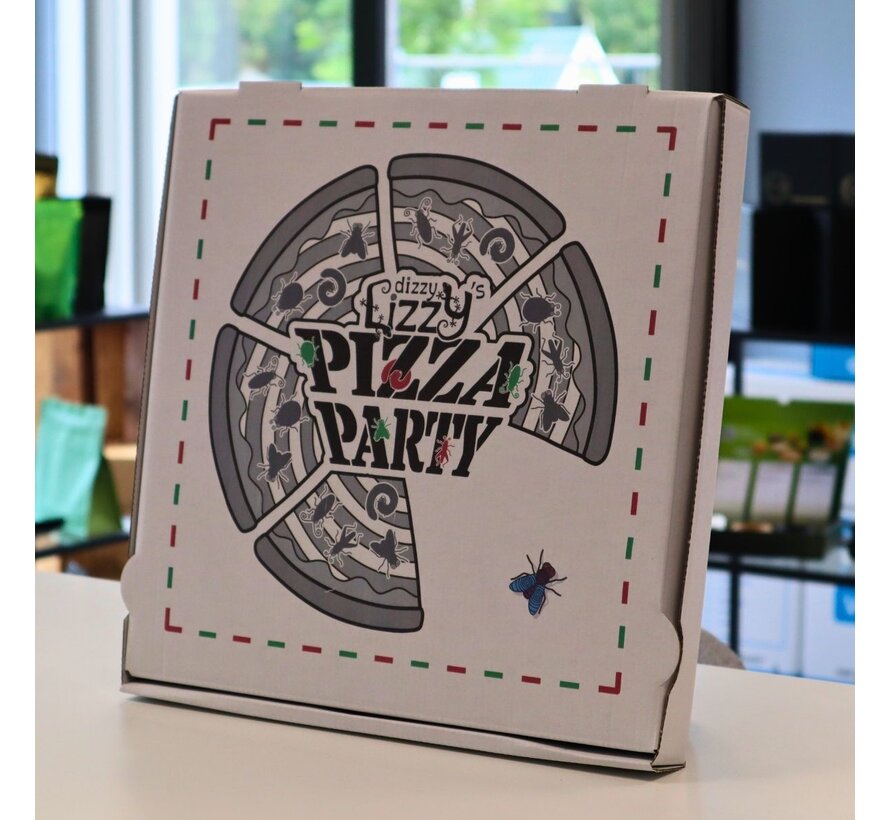 Boîte à pizza en carton ondulé blanc imprimée avec votre propre design - 33x33x4,5cm - Paquet de 100 pièces