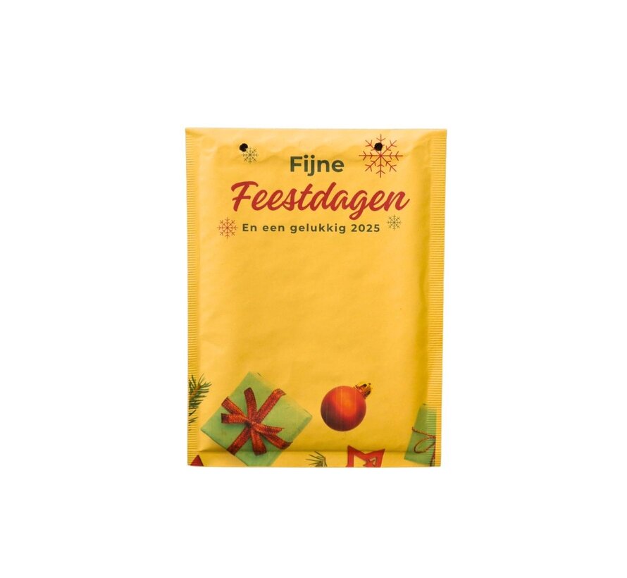 Bubbelenvelop Kerst - Fijne feestdagen - Verkrijgbaar in Wit/Bruin en C13/F16 - Doos 50 enveloppen