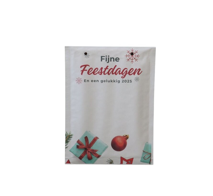 Bubbelenvelop Kerst - Fijne feestdagen - Verkrijgbaar in Wit/Bruin en C13/F16 - Doos 50 enveloppen