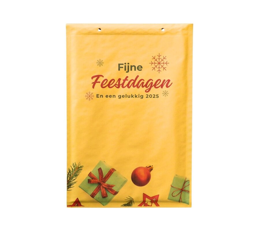 Bubbelenvelop Kerst - Fijne feestdagen - Verkrijgbaar in Wit/Bruin en C13/F16 - Doos 50 enveloppen