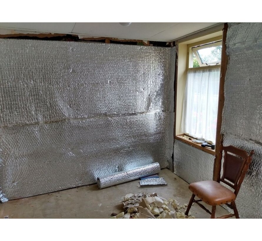 Noppenfolie met aluminium 125 cm x 50 m 150 my - Geschikt voor Isolatie