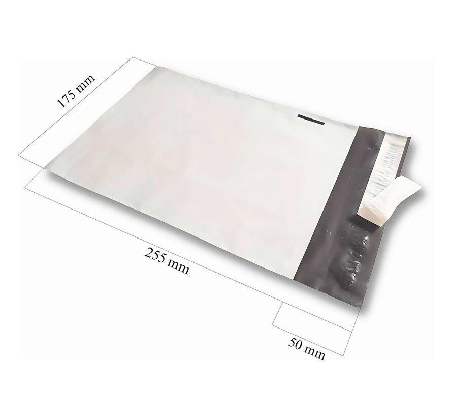 Verzendzakken coex - 175 x 255 mm - Doos met 2.000 stuks - Wit/zwart mailer