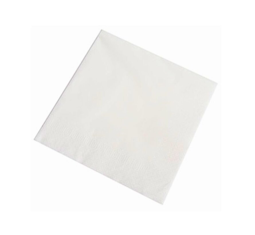 Witte Servetten 33x33 cm - 2.000 stuks - 2-laags - 4-vouw - 8x250 stuks