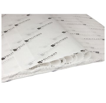 Papier de soie blanc imprimé - 70 x 50 cm - Petit tirage de 250 pièces