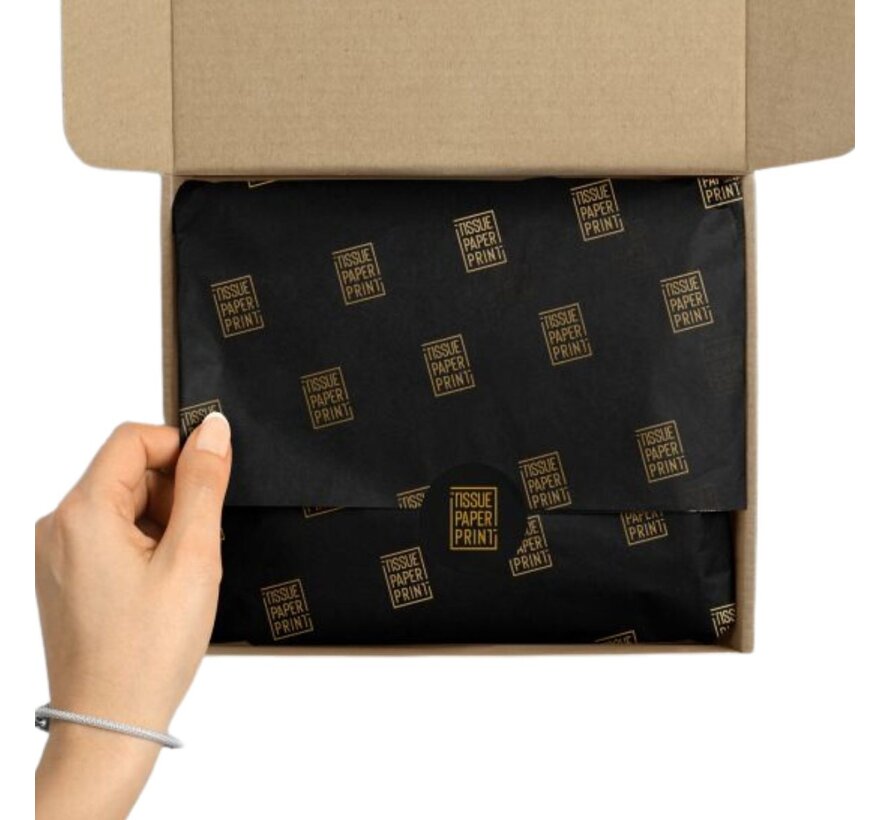 Zwart vloeipapier bedrukken - 70 x 50 cm - Kleine oplage van 250 stuks