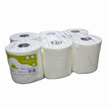 Poetsrol midi - 20 cm x 153 meter -  Verpakking met 6 rollen - 2-Laags 100% cellulose