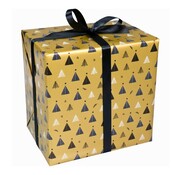 Cadeaupapier Toonbankrol - 200m x 50cm - 80gr/m² - Christmas Trees - Goud/Zwart