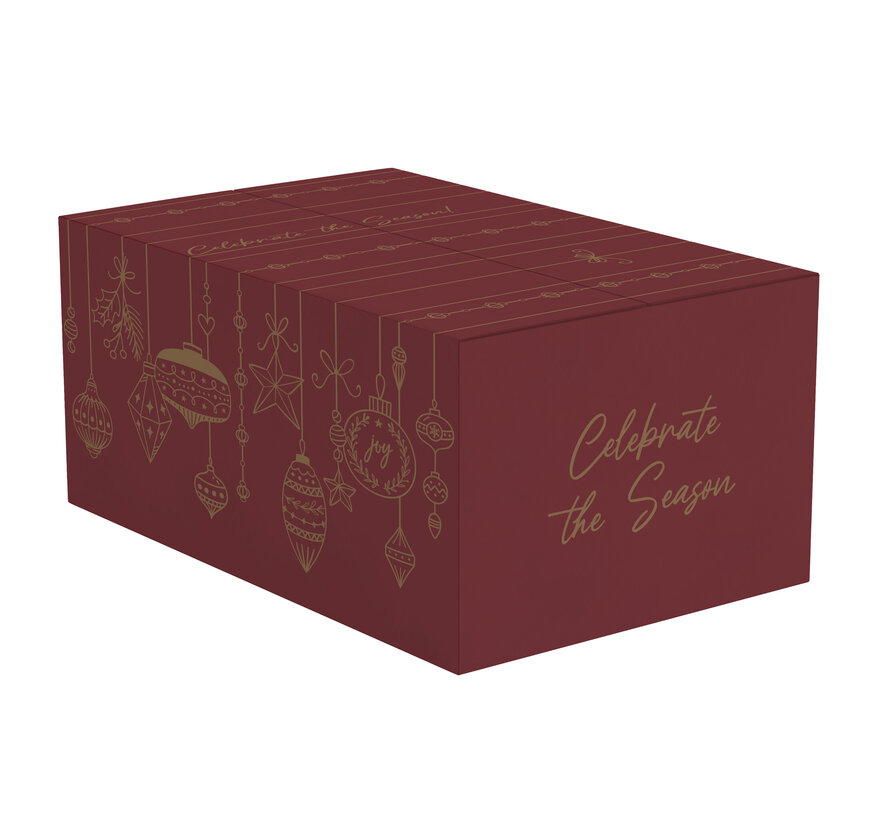 Boîtes cadeaux de Noël - rouge - 490 x 390 x 270 mm - fardeau avec 15 boîtes