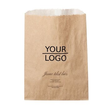 Sacs en papier imprimés - 14 x 19 cm - Kraft Brown - Boîte de 1 000 sacs imprimés