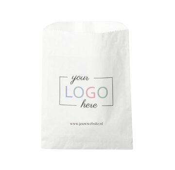 Papieren zakjes bedrukken - 10 x 16 cm - Wit - Doos met 1.000 bedrukte zakken