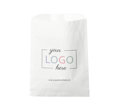 Sacs en papier imprimés - 10 x 16 cm - Blanc - Boîte de 1 000 sacs imprimés