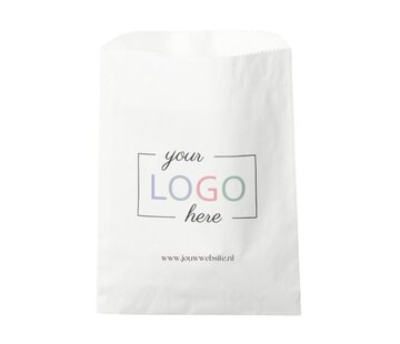 Sacs en papier imprimés - 15 x 22 cm - Blanc - Boîte de 1 000 sacs imprimés