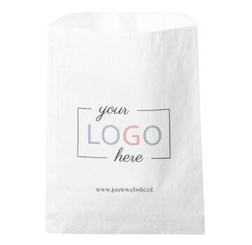 Sacs en papier imprimés - 17 x 25 cm - Blanc - Boîte de 1 000 sacs imprimés