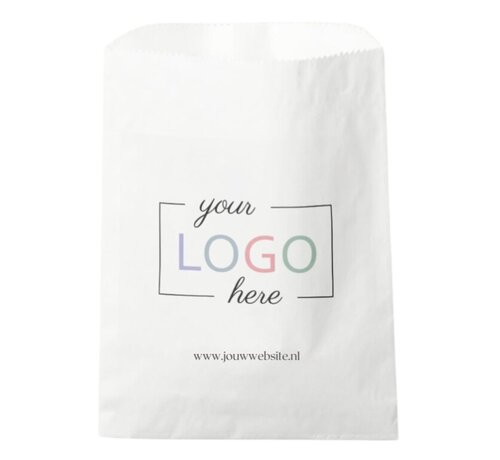 Sacs en papier imprimés - 17 x 25 cm - Blanc - Boîte de 1 000 sacs imprimés