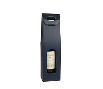 Specipack Wijnflestas - karton - 37,5x10x9cm - donkerblauw- 20 stuks