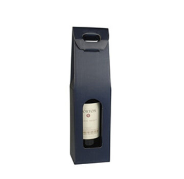 Specipack Wijnflestas - karton - 37,5x10x9cm - donkerblauw- 20 stuks