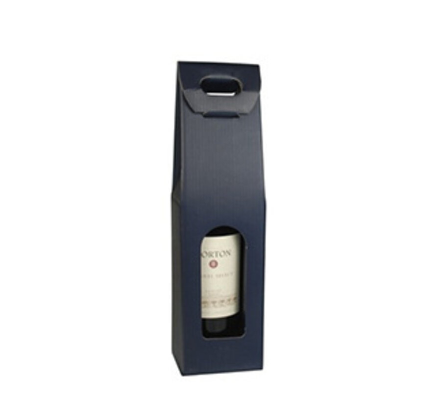 Sac pour bouteilles de vin - carton - 37.5x10x9cm - bleu foncé- 20 pièces