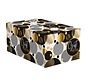 Boîtes cadeaux Bubbles - blanc, noir et or - 390 x 290 x 177 mm - paquet de 15 boîtes