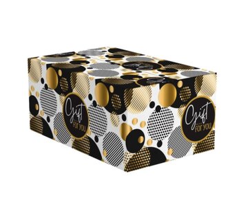 Specipack Geschenkdozen Bubbles - wit, zwart en goud - 390 x 290 x 126 mm - bundel met 15 dozen