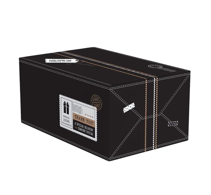 Geschenkdozen 100% waardering - zwart - 490 x 390 x 200 mm - bundel met 15 dozen