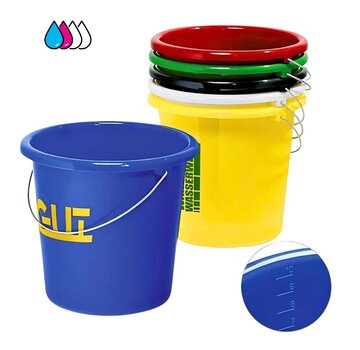 Impression de seaux 5L - Imprimé avec texte et logo - Par 100 pièces - Impression en deux couleurs