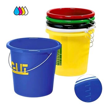 Impression de seaux 5L - Imprimé avec texte et logo - Par 100 pièces - Impression en trois couleurs