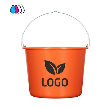 Impression de seaux 12L - Imprimé avec texte et logo - Par 100 pièces - Impression en deux couleurs