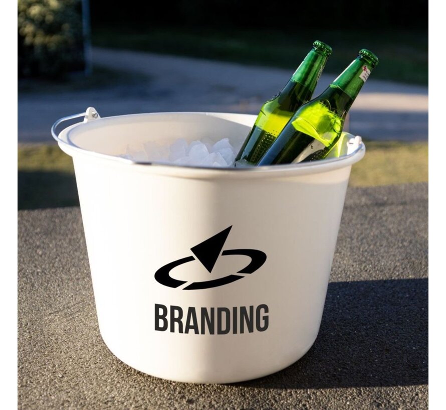 Impression de seaux 12L - Imprimé avec texte et logo - Par 100 pièces - Impression en deux couleurs