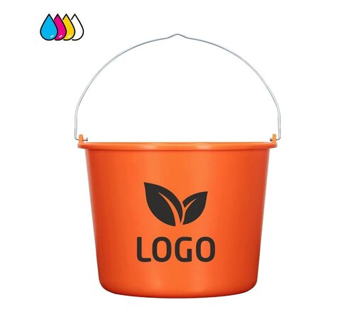 Impression de seaux 12L - Imprimé avec texte et logo - Par 100 pièces - Impression en trois couleurs