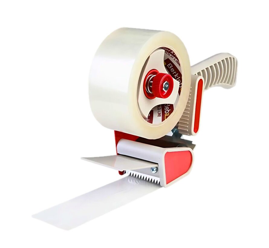 Tape dispenser 50 mm - Kunststof grijs/rode dispenser - Budget
